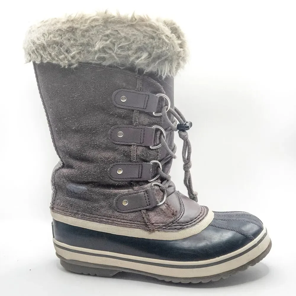 Sorel Winter Boots Kids Size 3 Brown Cozy Rustic Cabin Outdoor